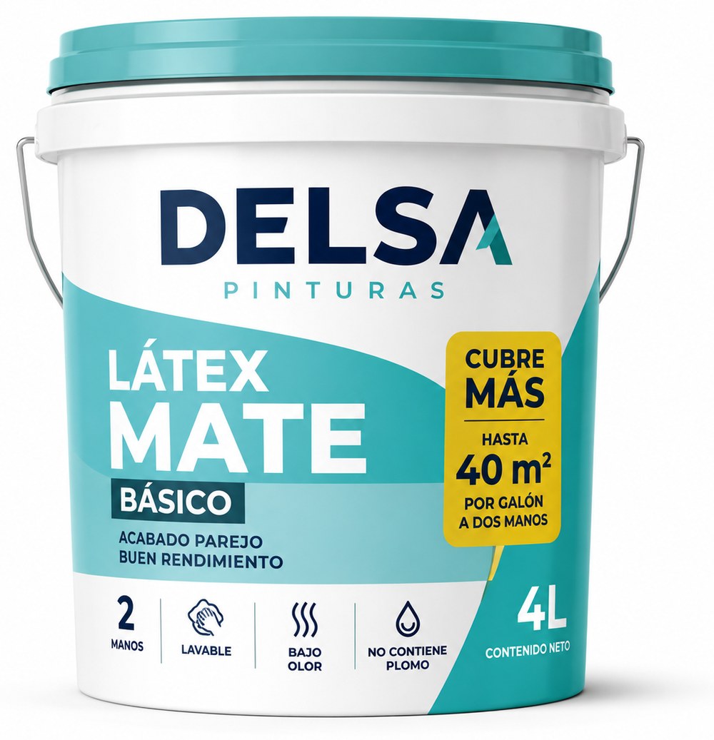 Balde de Delsa Látex Mate Básico de 4 litros